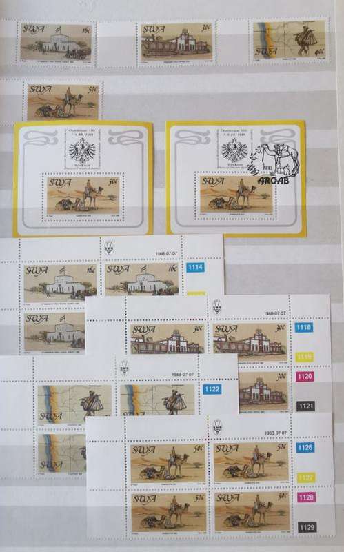 SWA 1988 to 1990 full MNH sets plus mini sheets and control blocks
