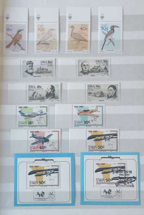 SWA 1988 to 1990 full MNH sets plus mini sheets and control blocks