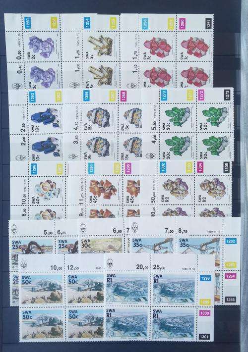 SWA 1988 to 1990 full MNH sets plus mini sheets and control blocks