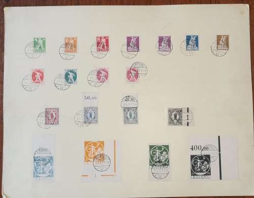 Germany Bavaria Bayern full set of 1920 farewell set of stamps cancelled on large card