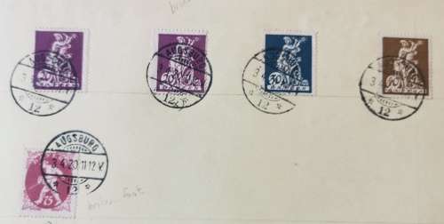 Germany Bavaria Bayern full set of 1920 farewell set of stamps cancelled on large card