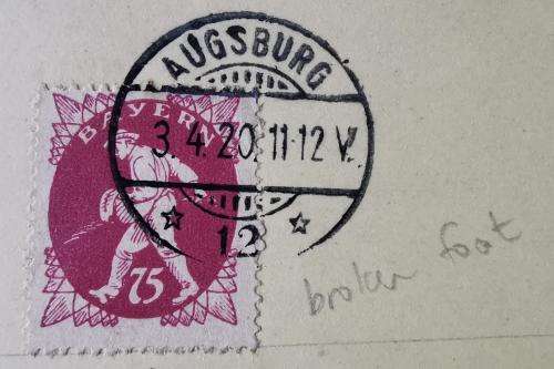 Germany Bavaria Bayern full set of 1920 farewell set of stamps cancelled on large card