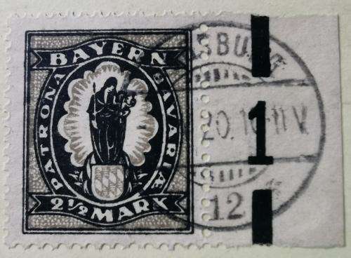 Germany Bavaria Bayern full set of 1920 farewell set of stamps cancelled on large card