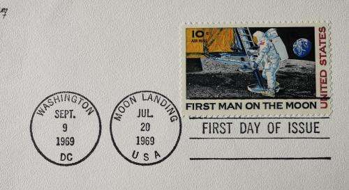 USA 1969 large photo card moon landing first day of issue
