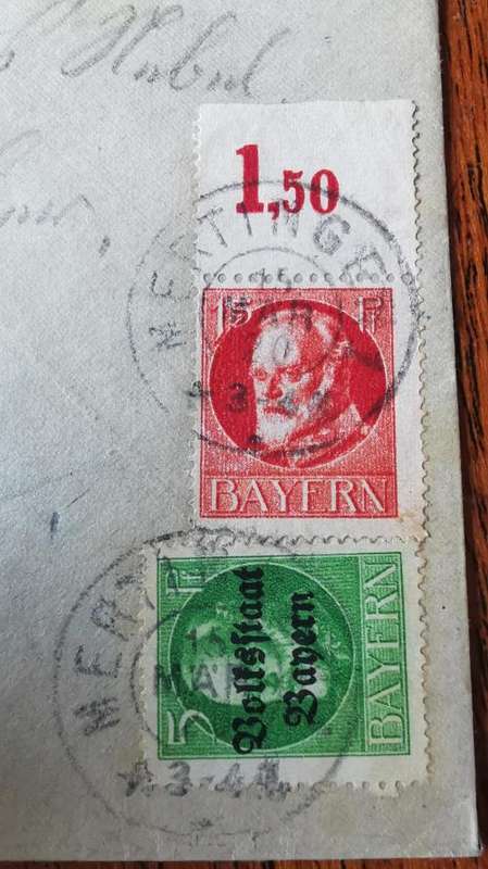 Germany Bavaria Bayern cover 1920 Mertingen cancellation