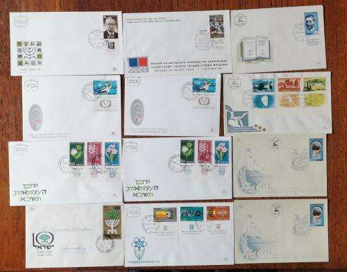 Israel lot of 12 FDCs from the 1950s and 1960s