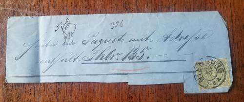 Old Germany North German Postal District 5 Groschen 1868 used on piece