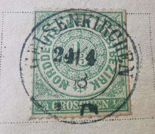 Old Germany North German Postal District coal dispatch card with 1/2 Groschen 1868 stamp