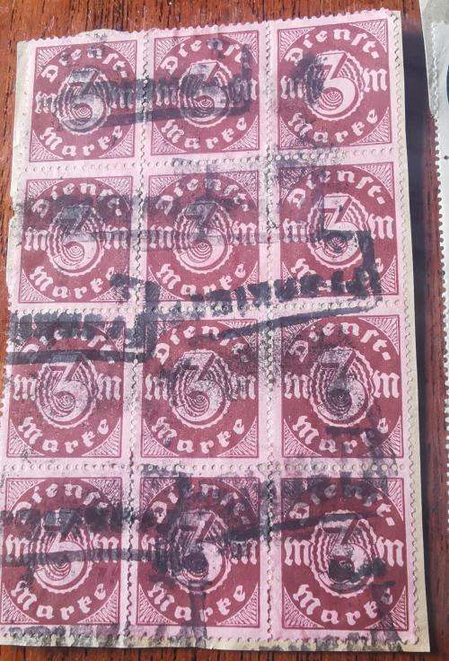 Germany 1920 and 1921 lot of service stamp multiples used