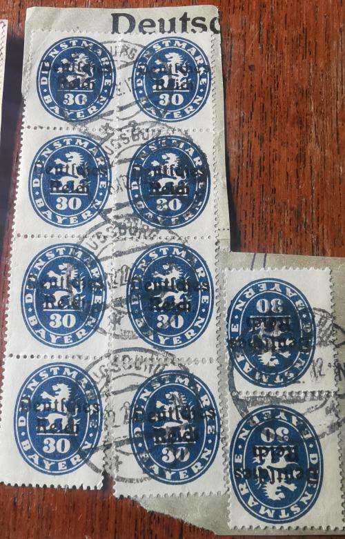 Germany 1920 and 1921 lot of service stamp multiples used