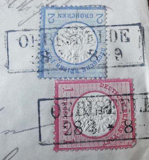 Germany German Reich cover Oebisfelde to Einbeck with 1 & 2 Groschen 1872 stamps