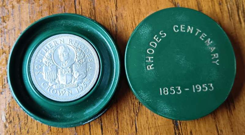 Southern Rhodesia silver crown 1963 cased Rhodes Centenary