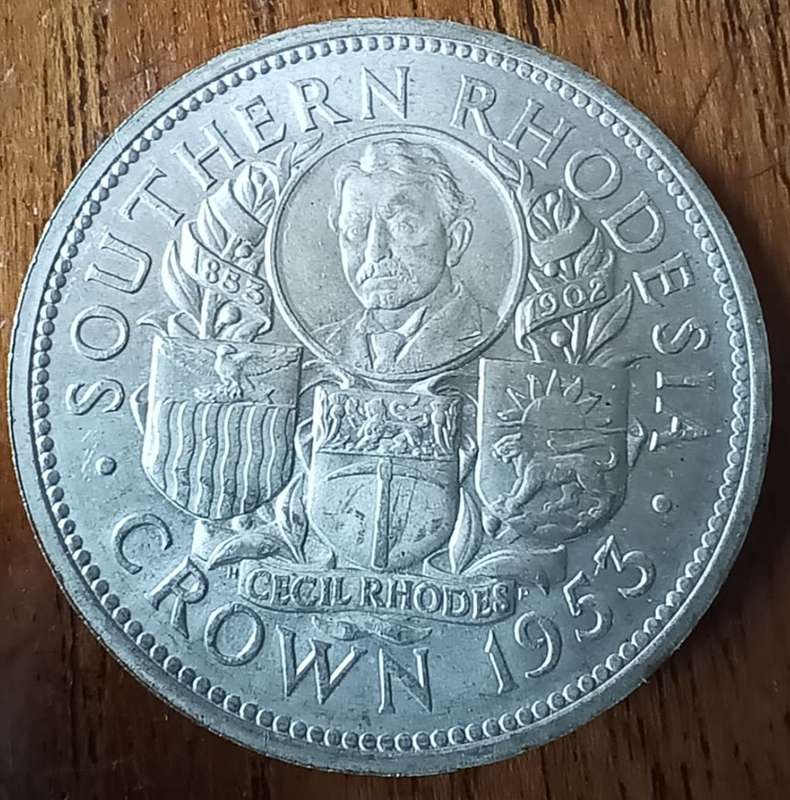 Southern Rhodesia silver crown 1963 cased Rhodes Centenary