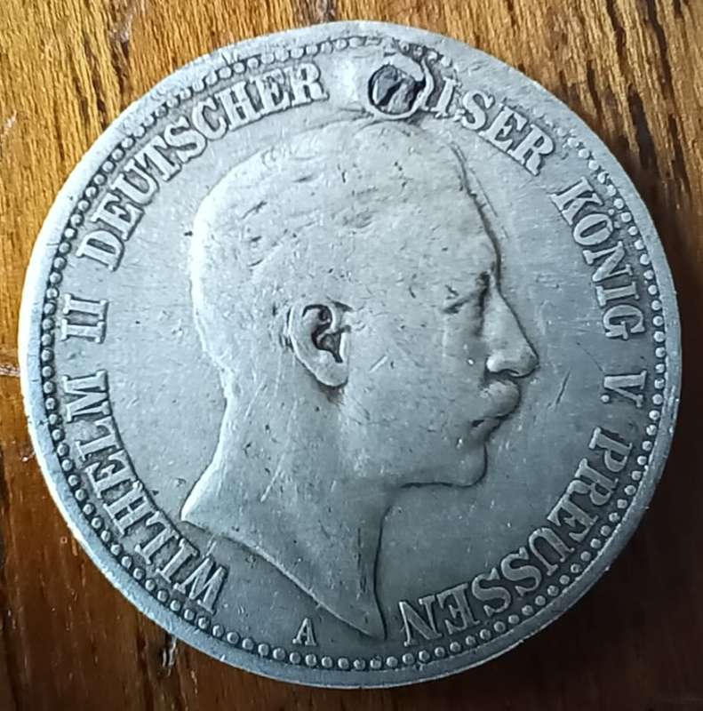 Germany Prussia silver 2 Mark 1902 holed and plugged