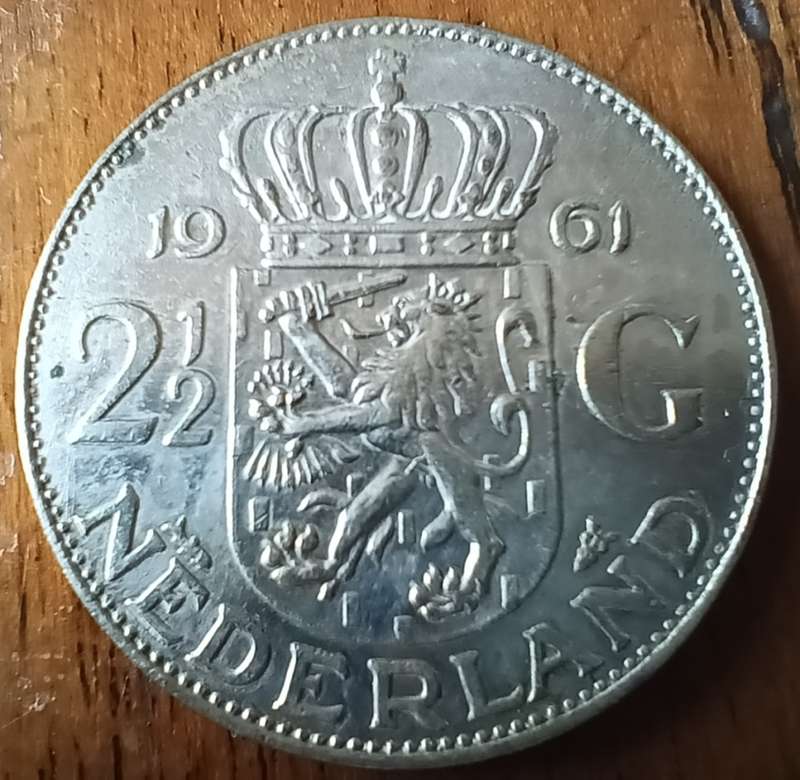 Netherlands silver 2 1/2 Gulden 1961