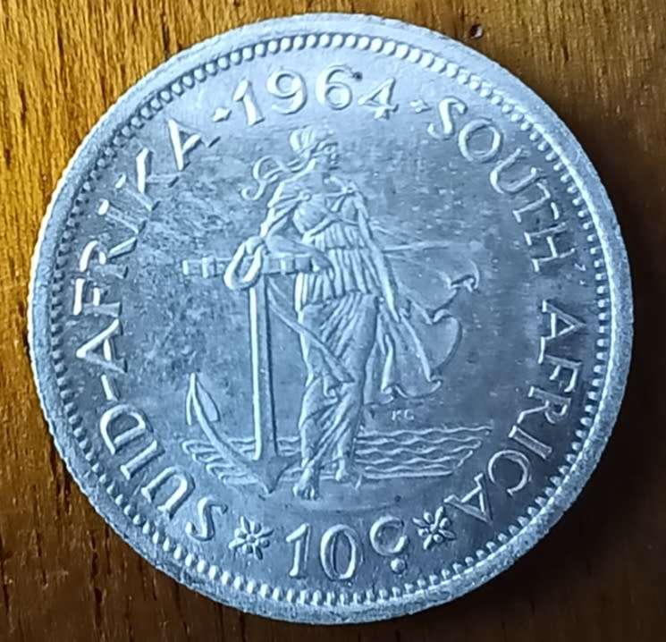RSA silver 10 cents 1964 aUNC