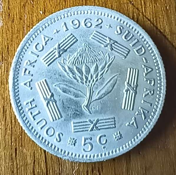 RSA silver 5 cents 1962
