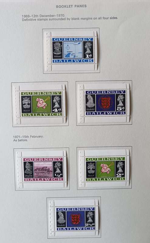Guernsey 1969 to 1984 10 pages of MH and used stamps - CV $60+
