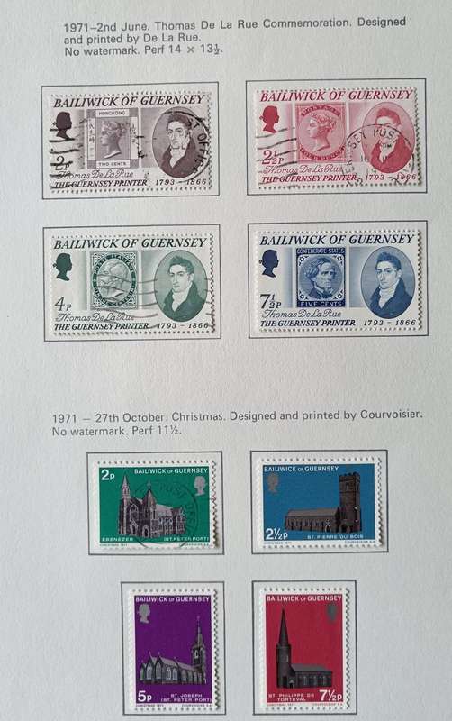Guernsey 1969 to 1984 10 pages of MH and used stamps - CV $60+