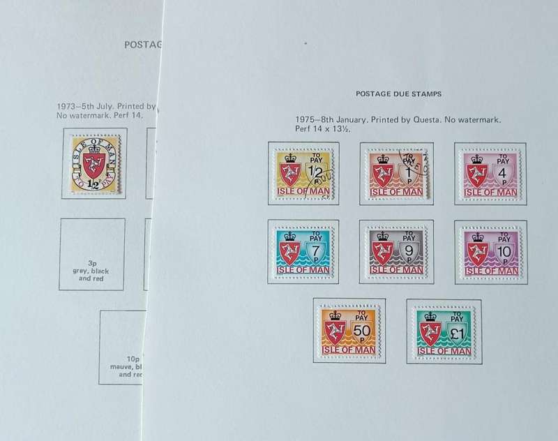 Isle of Man 1990 18 pages of used and MH stamps 1973 to 1994 - CV $150+