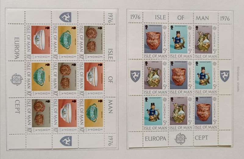 Isle of Man 1990 18 pages of used and MH stamps 1973 to 1994 - CV $150+