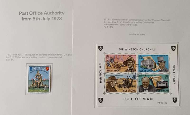Isle of Man 1990 18 pages of used and MH stamps 1973 to 1994 - CV $150+