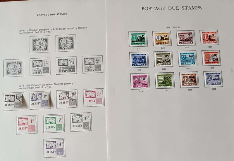 Jersey 1969 to 1993 17 pages of MH and used stamps