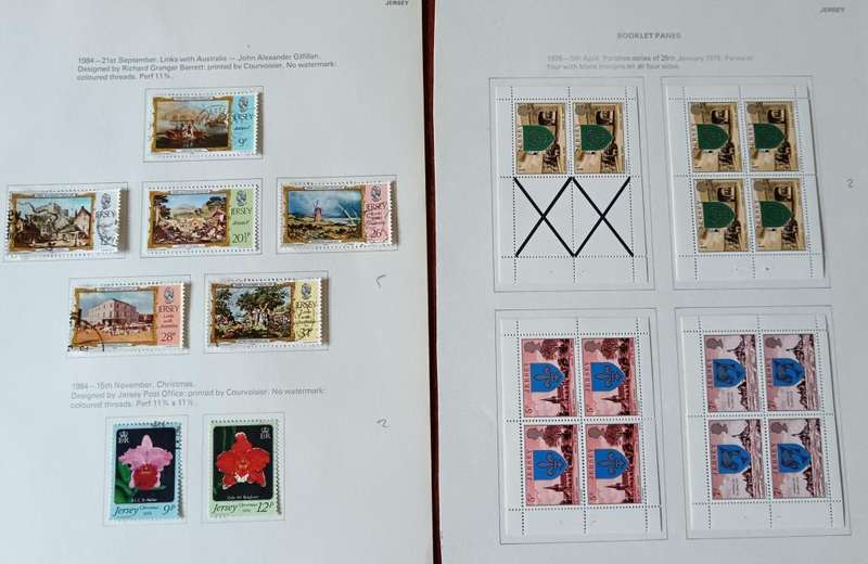 Jersey 1969 to 1993 17 pages of MH and used stamps