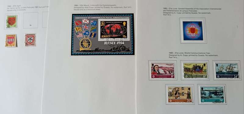 Jersey 1969 to 1993 17 pages of MH and used stamps