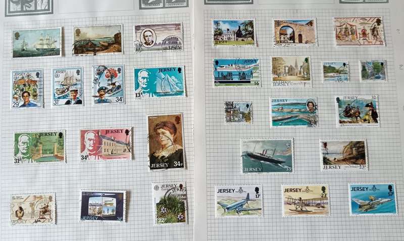 Jersey 1969 to 1993 17 pages of MH and used stamps