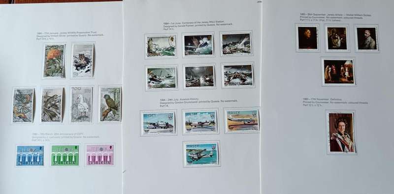 Jersey 1969 to 1993 17 pages of MH and used stamps