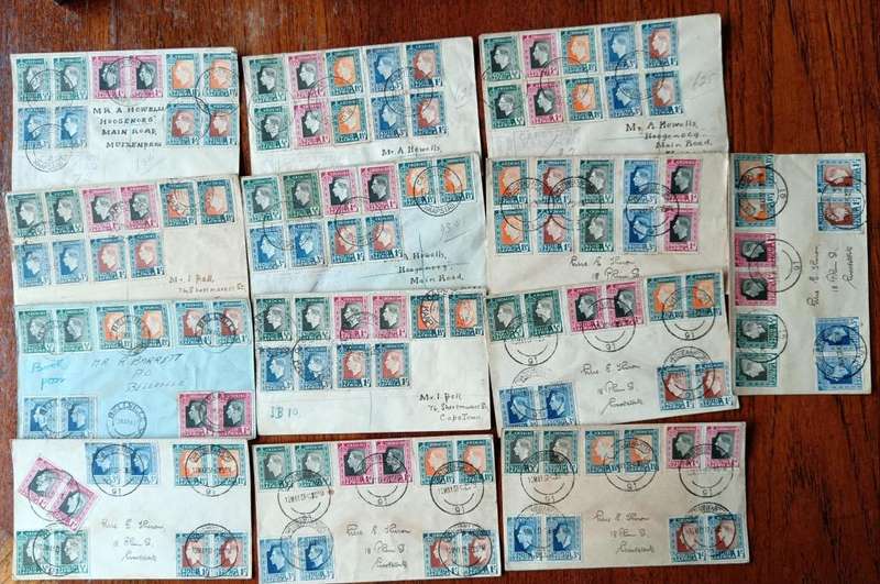 SA Union 1937 lot of 13 Coronation FDCs