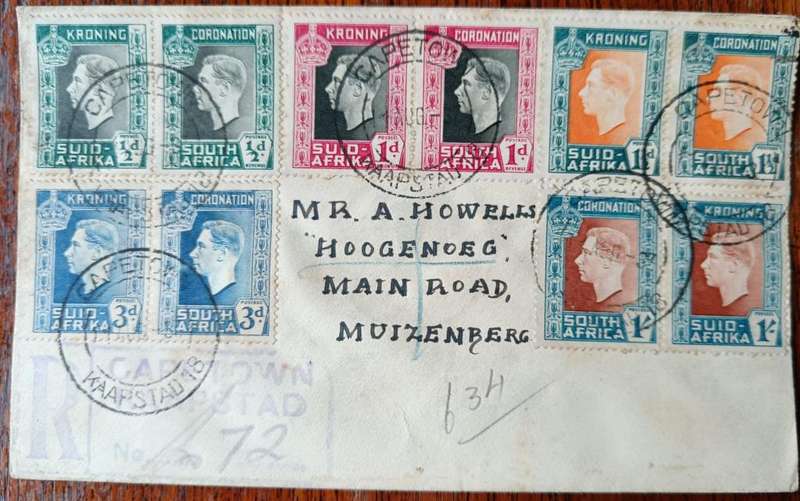 SA Union 1937 lot of 13 Coronation FDCs
