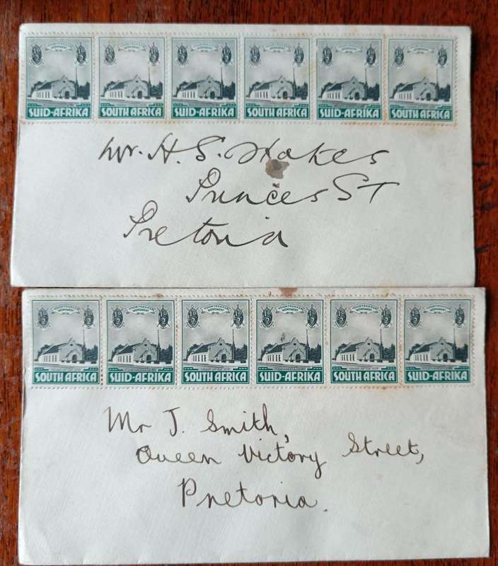 SA Union 1933 lot of 18 covers with multiple blocks - never sent