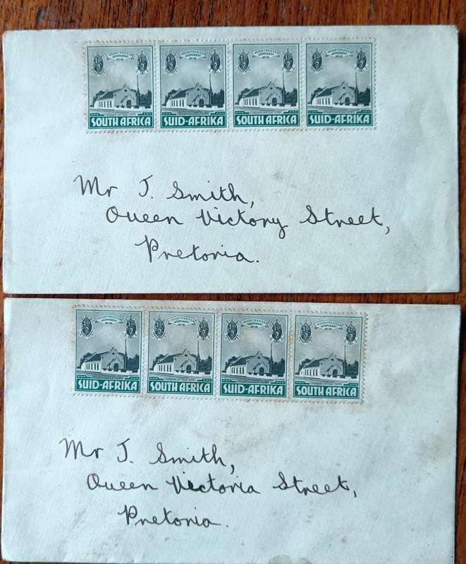 SA Union 1933 lot of 18 covers with multiple blocks - never sent