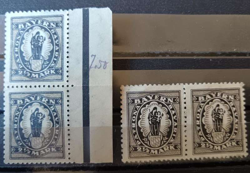 Germany Bavaria Bayern 1920 2 1/2 Mark 2 pairs - both prints
