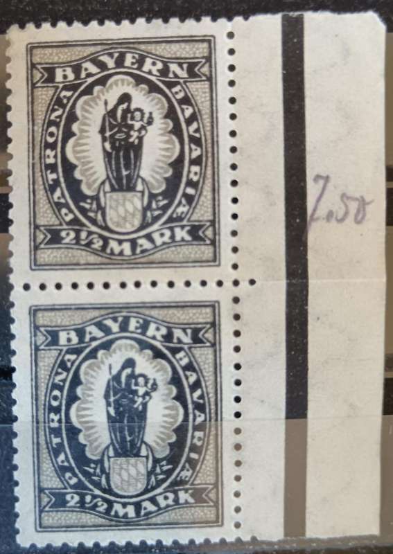 Germany Bavaria Bayern 1920 2 1/2 Mark 2 pairs - both prints