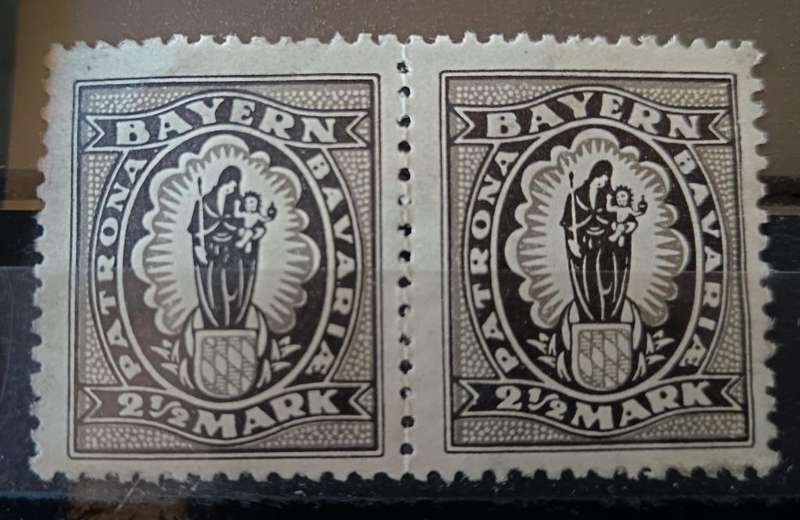 Germany Bavaria Bayern 1920 2 1/2 Mark 2 pairs - both prints
