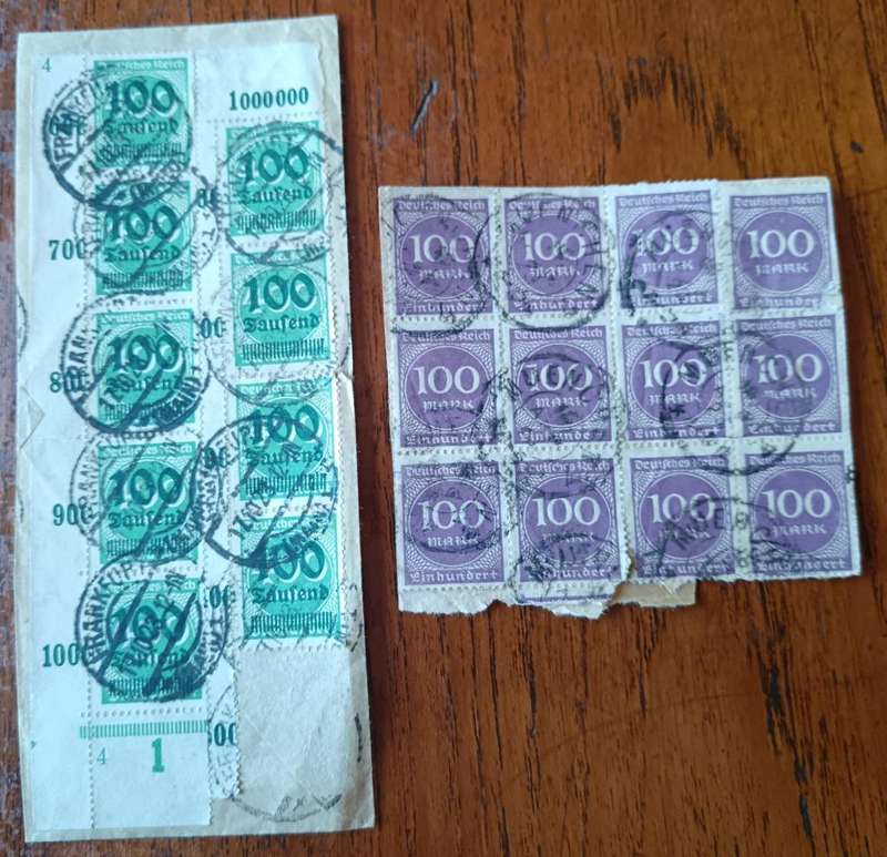 German Reich 1923 inflation multiples used on piece
