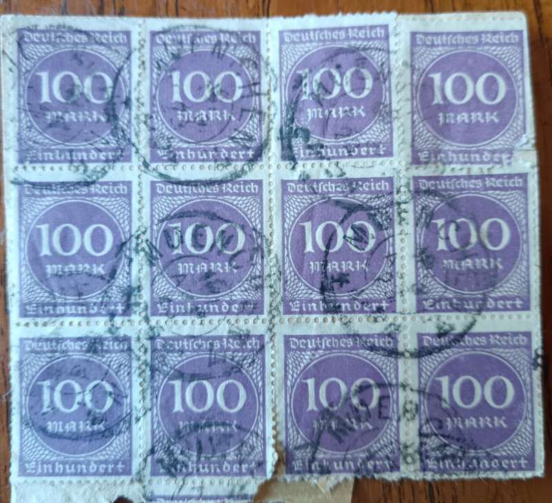 German Reich 1923 inflation multiples used on piece
