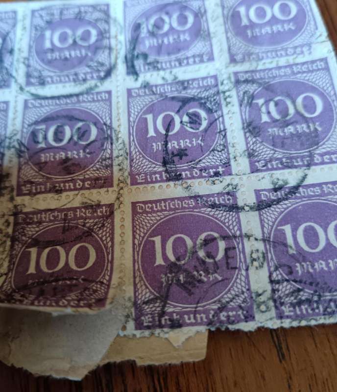 German Reich 1923 inflation multiples used on piece