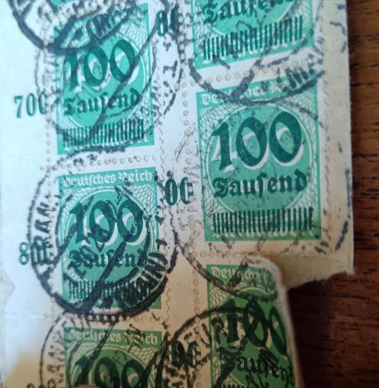 German Reich 1923 inflation multiples used on piece