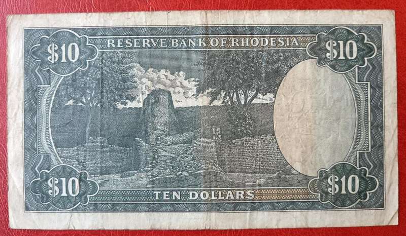 Rhodesia $10 1976 used
