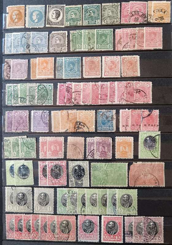 Serbia 1869 to 1920 lot of 140 MH and used stamps