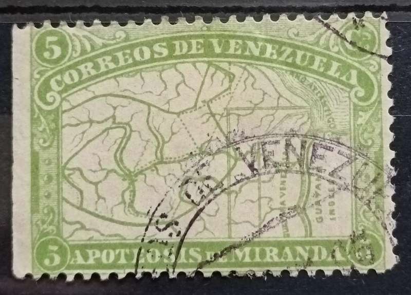 Venezuela 5 cent 1896 used left imperf
