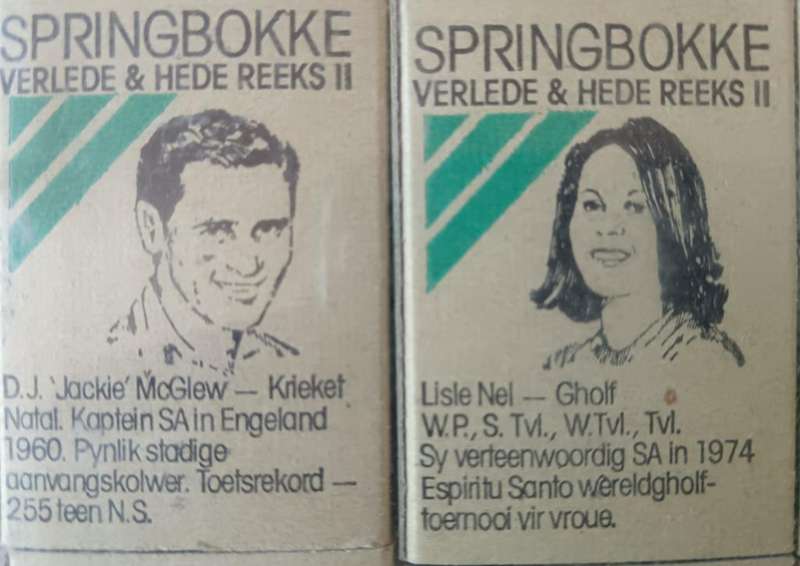 Collection of 18 Springbok matchboxes Springboks Past & Present Series II
