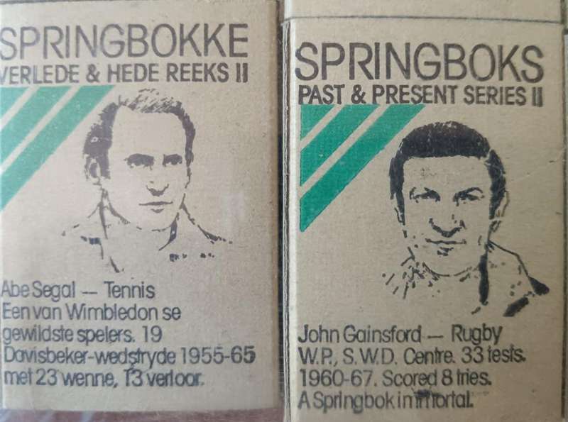 Collection of 18 Springbok matchboxes Springboks Past & Present Series II