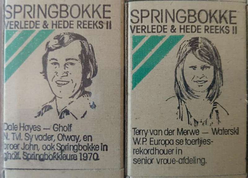 Collection of 18 Springbok matchboxes Springboks Past & Present Series II