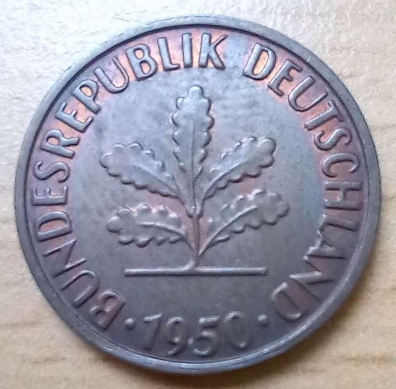 Germany 2 Pfennig 1950G A/UNC