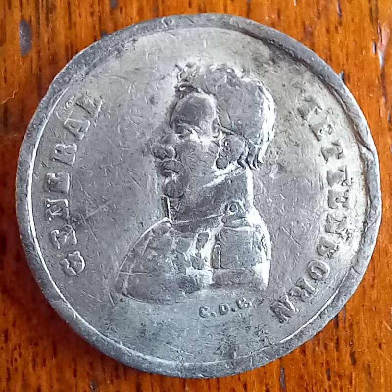 Rare German General Friderich Karl von Tettenbom lead medallion 1813 bent